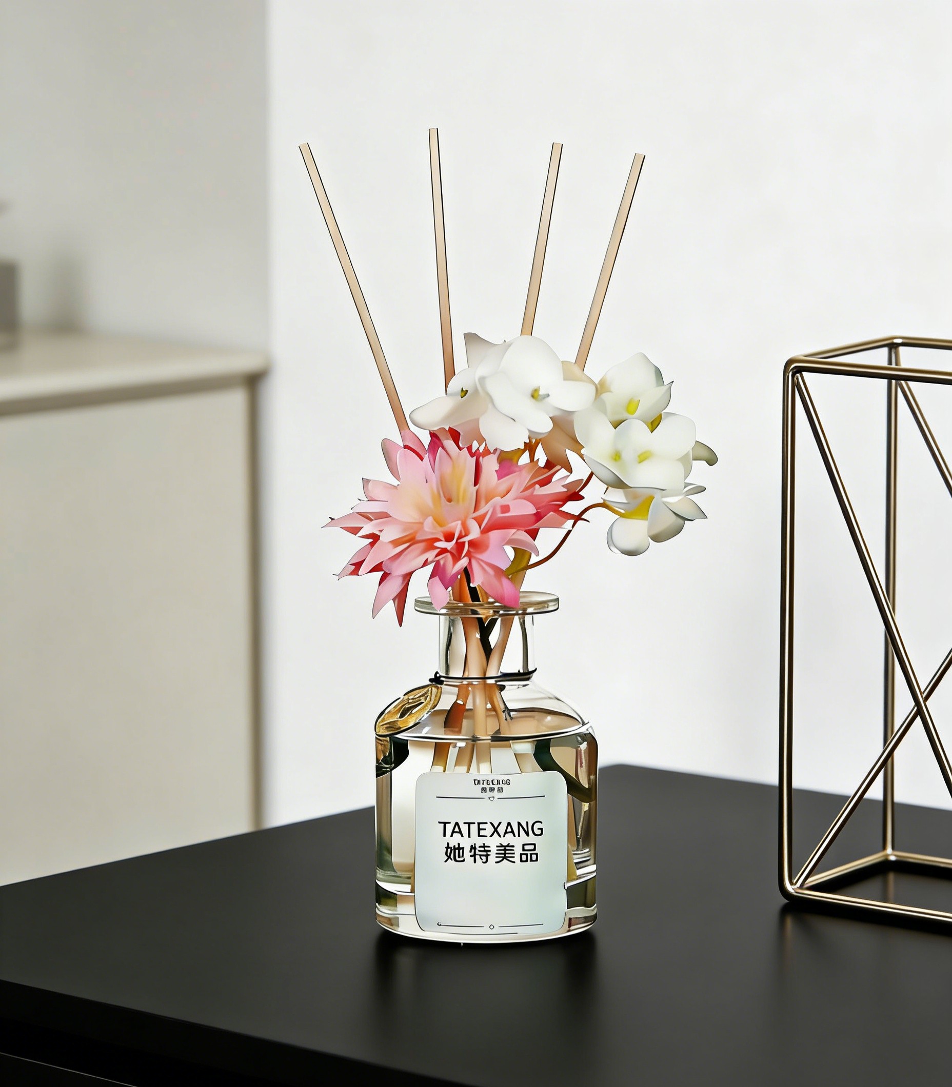 Trendy TATEXANG floral light luxury craft home tea table, vase and aromatherapy decorative items Specification image