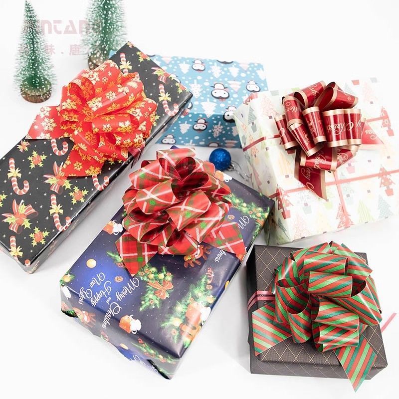 Gift decals, Christmas decorative ribbons, three-dimensional decals, Christmas flower balls, Christmas gifts, bows, ribbons Application Scenario