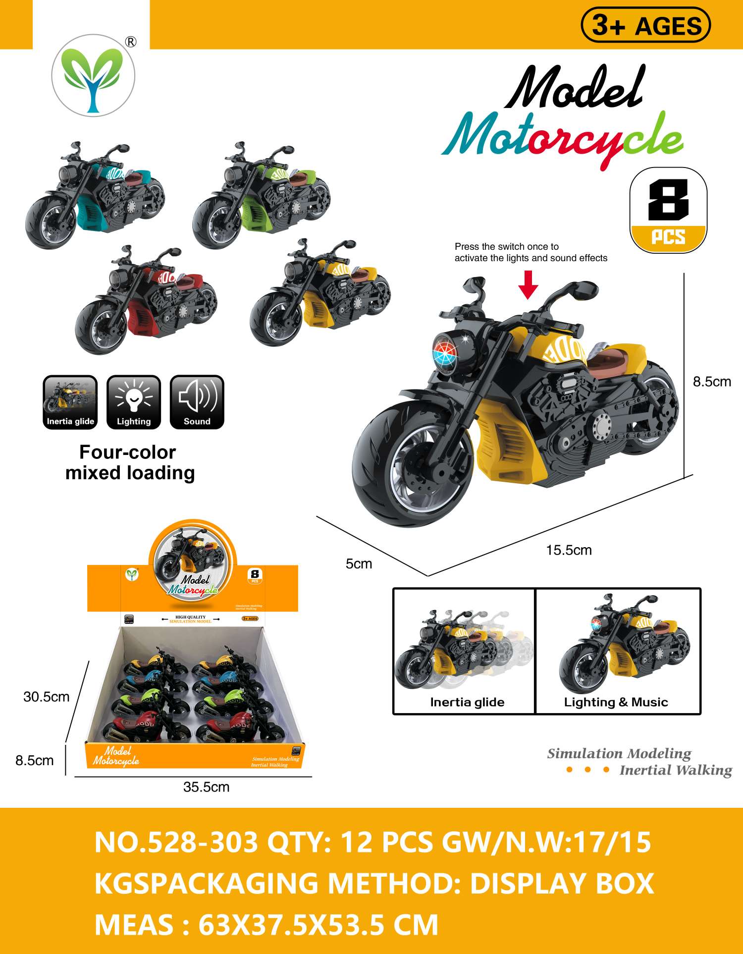 Model motorcycle, inertial walking, cool lighting, simulation sound effect, Harley-Davidson motorcycle toy for boys, Children's Day gift details Picture