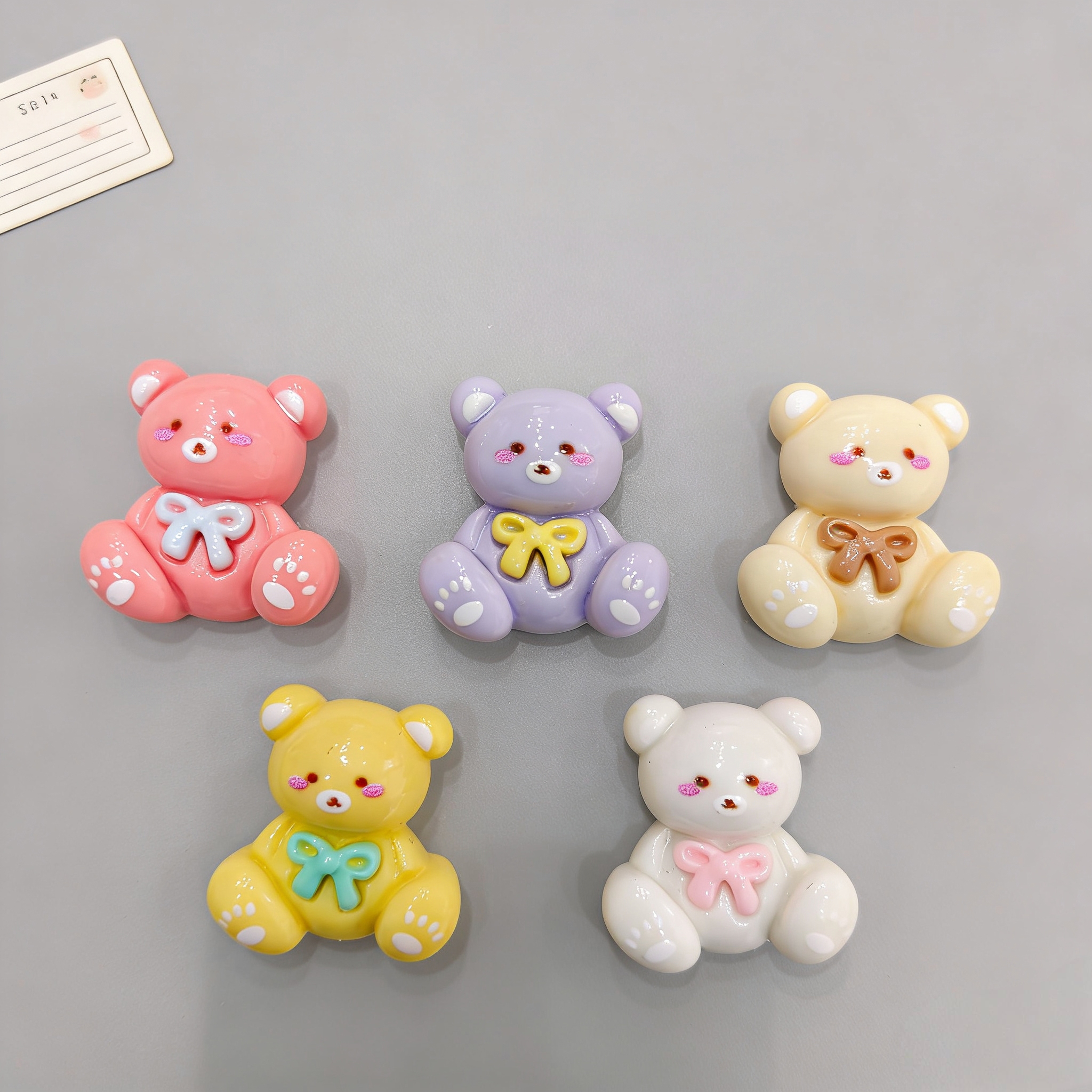 亮面实色领结小熊树脂配件奶油胶洞洞鞋钥匙扣吊坠发夹串珠笔材料