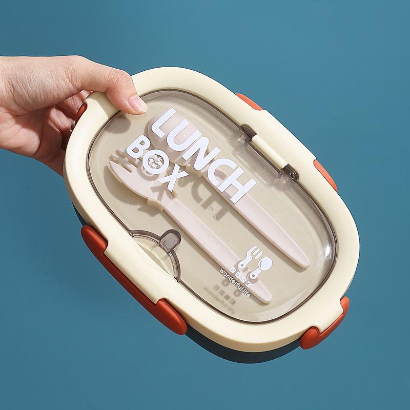H226-513 plastic sealed compartments lunch box with tableware and water cup, suitable for office workers to microwave lunch box detail image 5