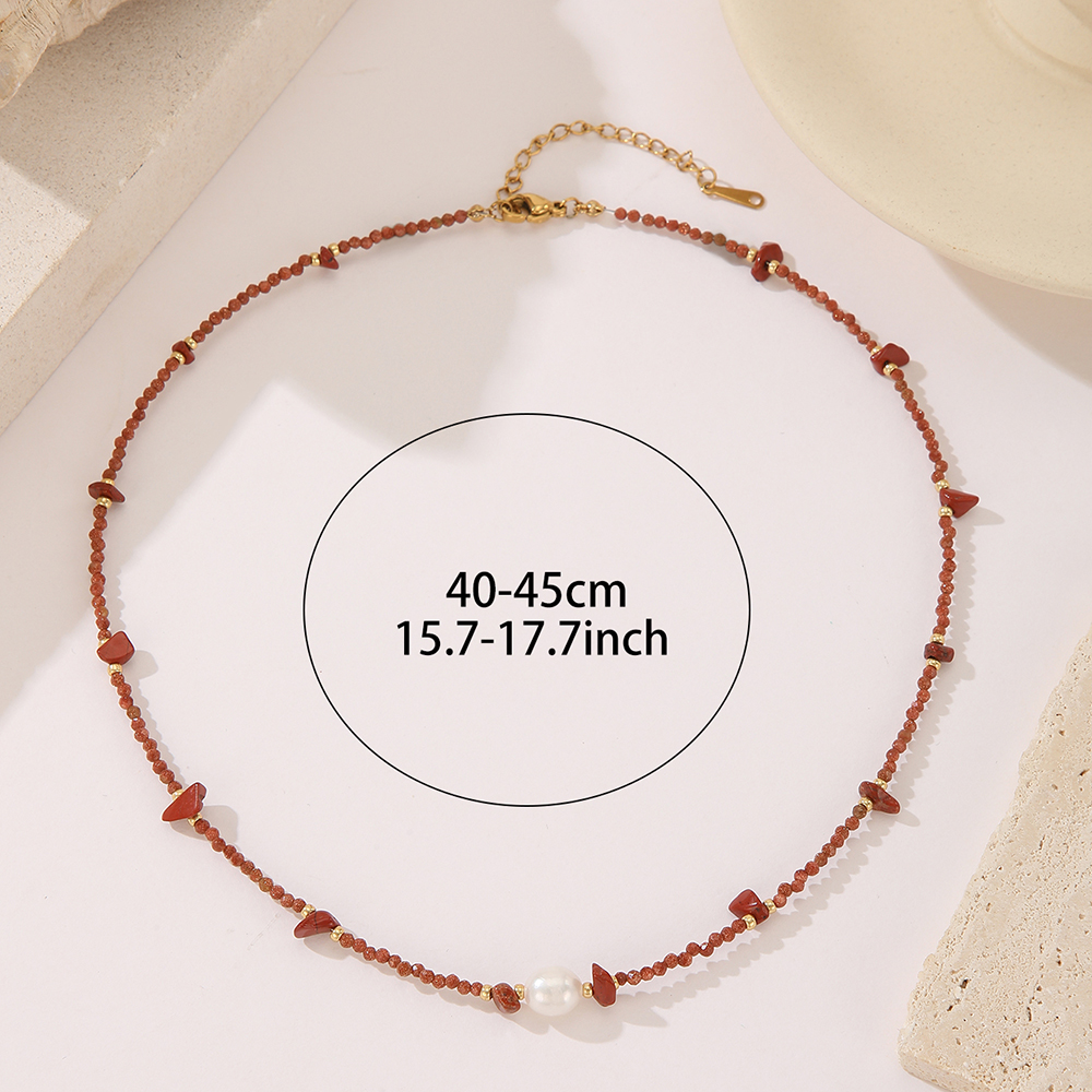 云逸饰家 复古新中式天然水晶石串珠项链女民族风秋冬森系叠戴高级感锁骨颈链详情2