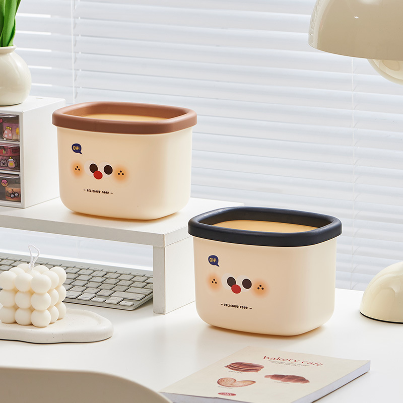 J06-6878桌面迷你垃圾桶学生宿舍塑料杂物桶客厅卧室卡通收纳桶产品图