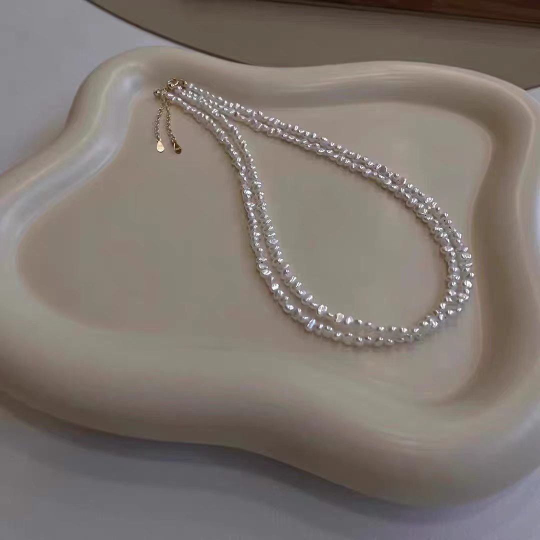 项链/珍珠/天然石项链/珍珠链条女款拼接气质/珍珠项链产品图