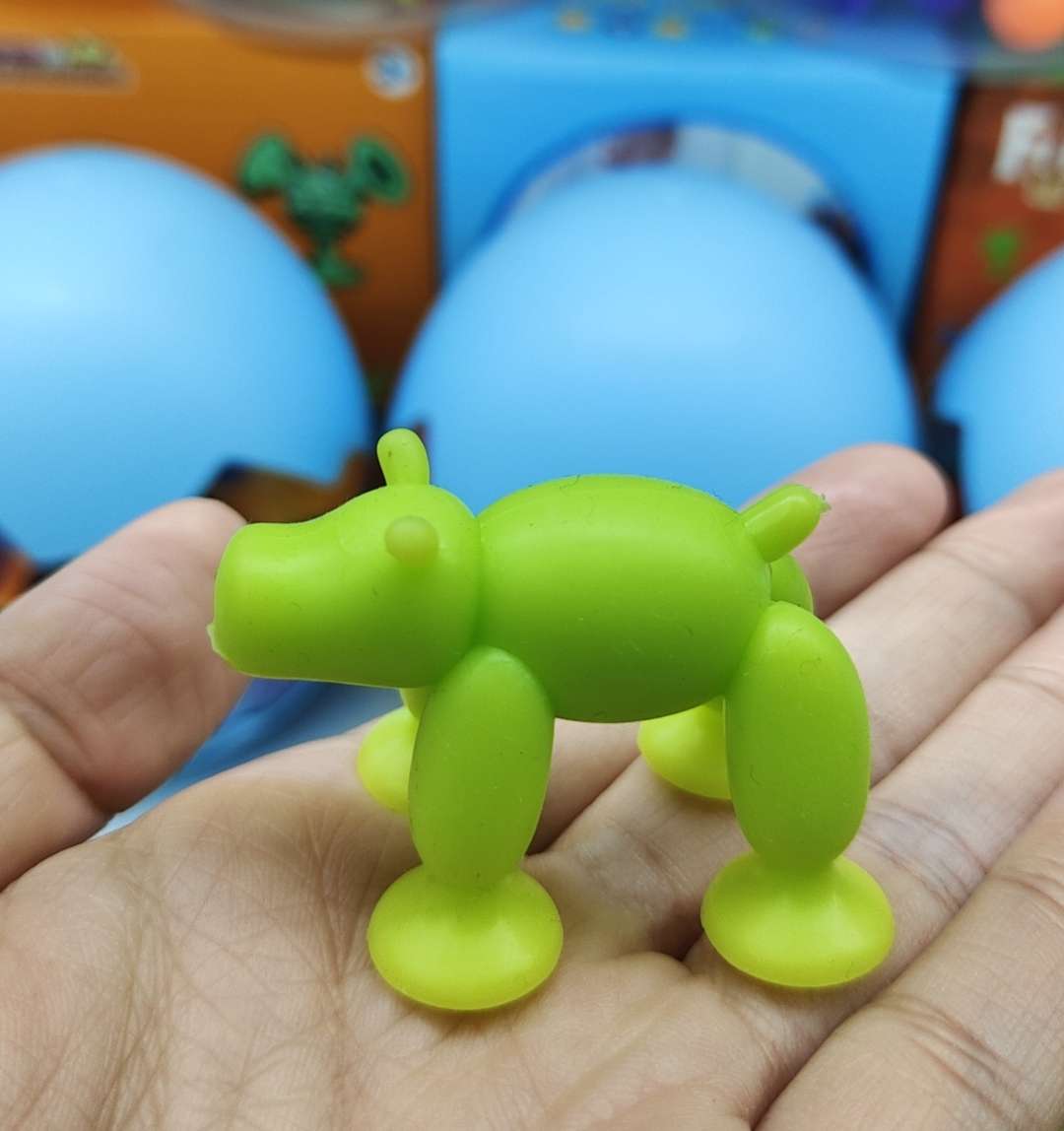 Children's educational soft rubber building blocks, bathroom suction cup toys, bath balloon dog series, 12 eggshell color box set detail image 8