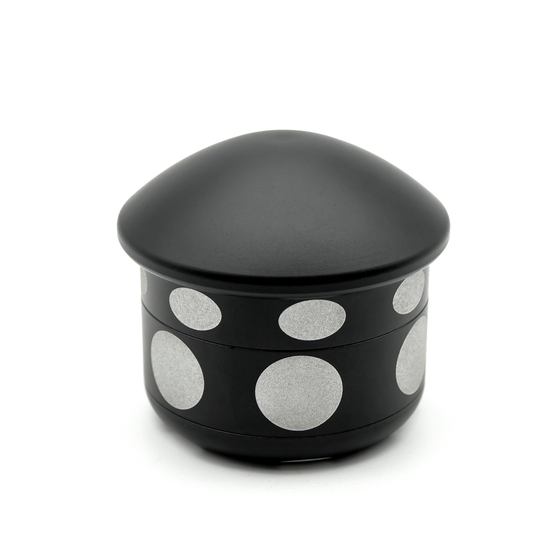 创意蘑菇磨烟器铝合金四层63MM手动铝金属香料研磨器 黑色