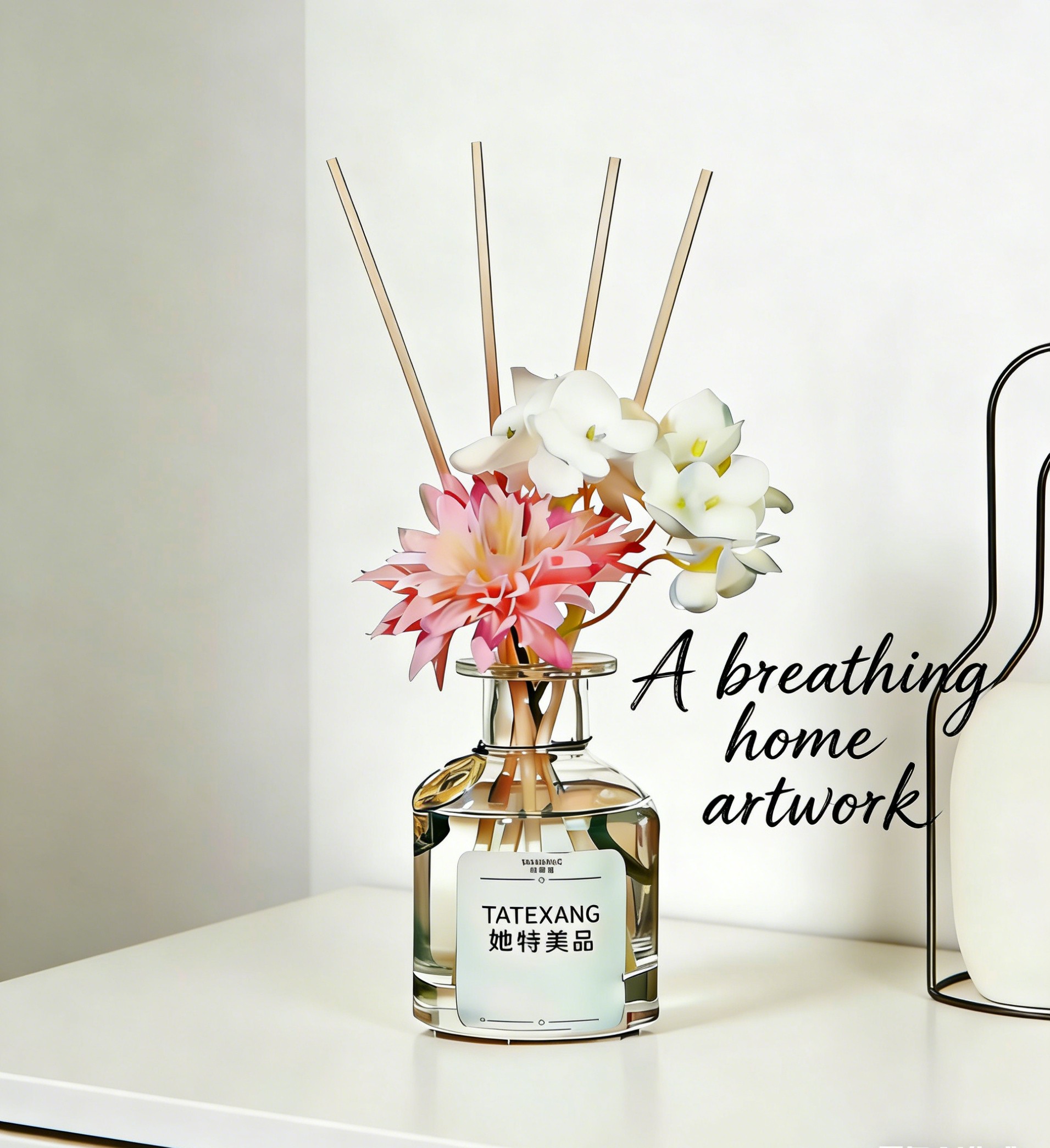 潮款TATEXANG花卉轻奢工艺居家茶桌花瓶香薰摆件