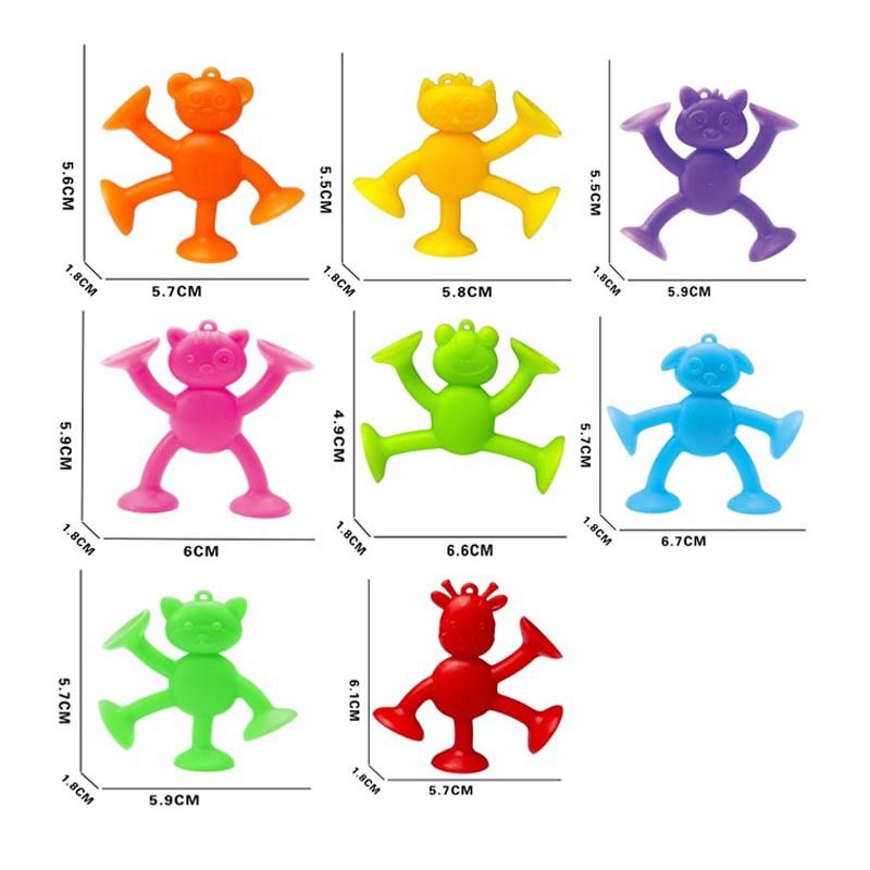 Children's educational soft rubber building block suction cups, bathroom toys, early education texture hexagonal graphic series, sports animal series, 25 pieces per box, 60pcs detail image 7