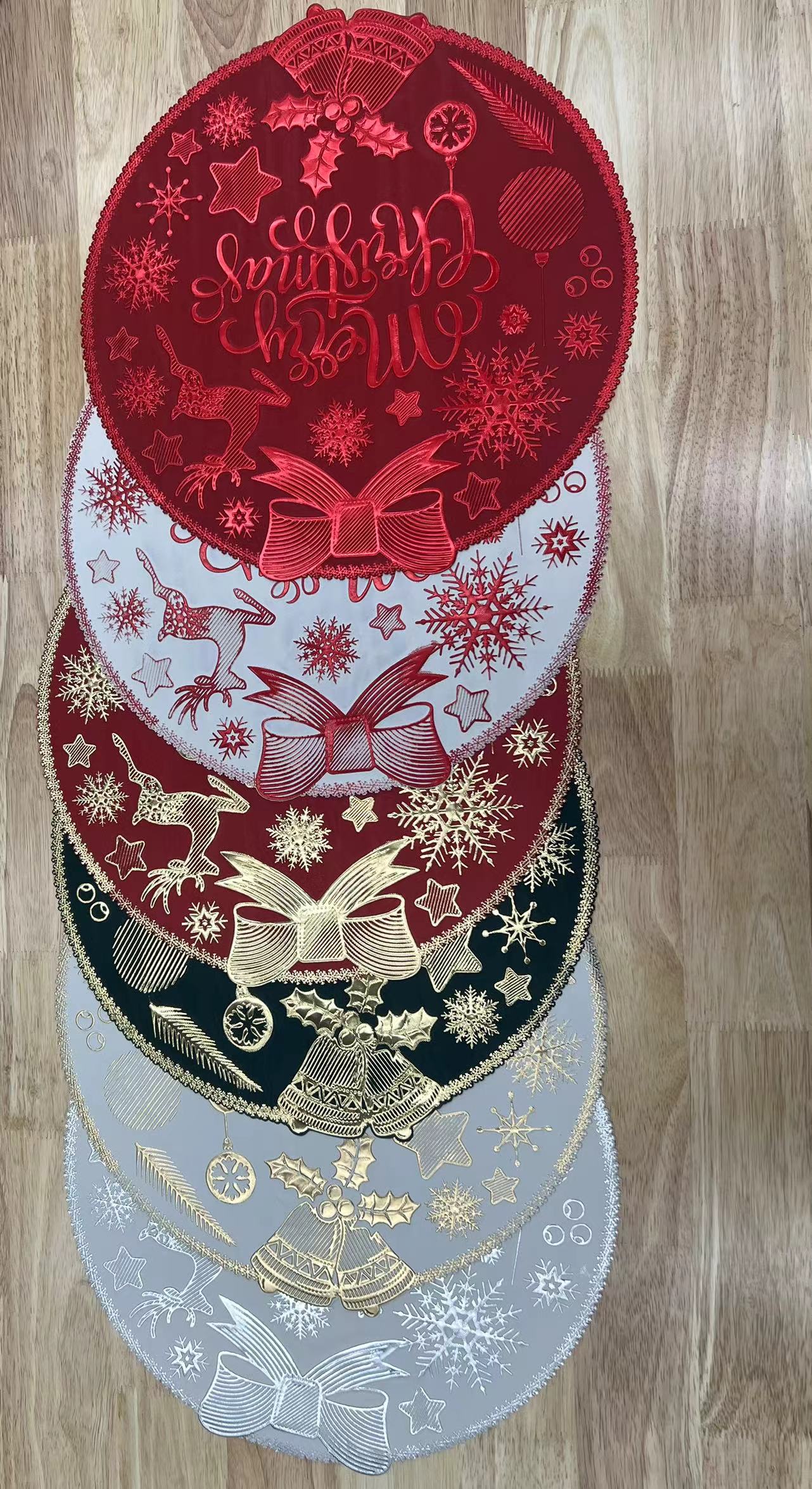 Christmas-themed transparent tablecloth with Christmas patterns