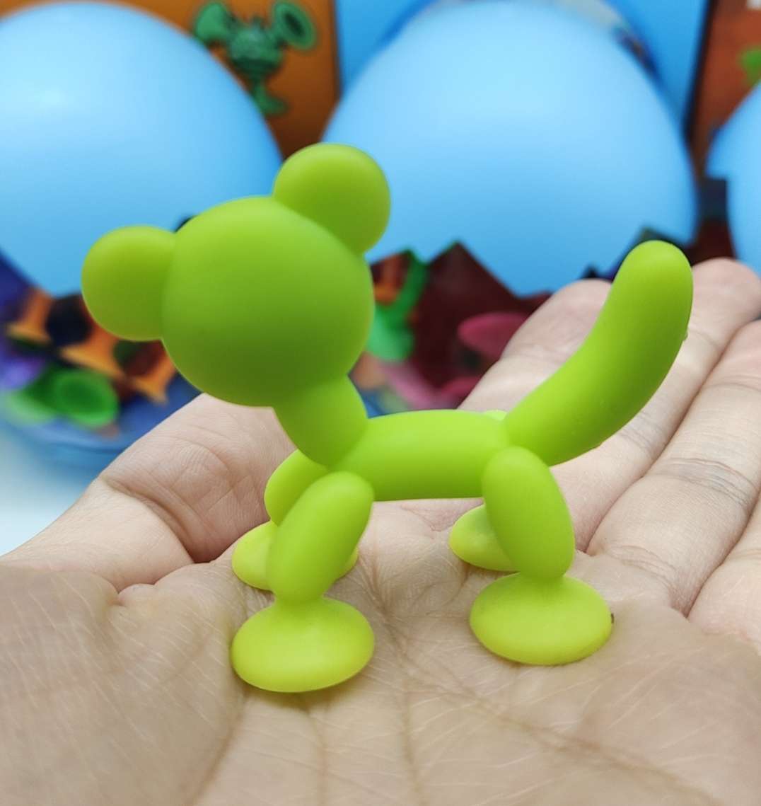 Children's educational soft rubber building blocks, bathroom suction cup toys, bath balloon dog series, 12 eggshell color box set detail image 11