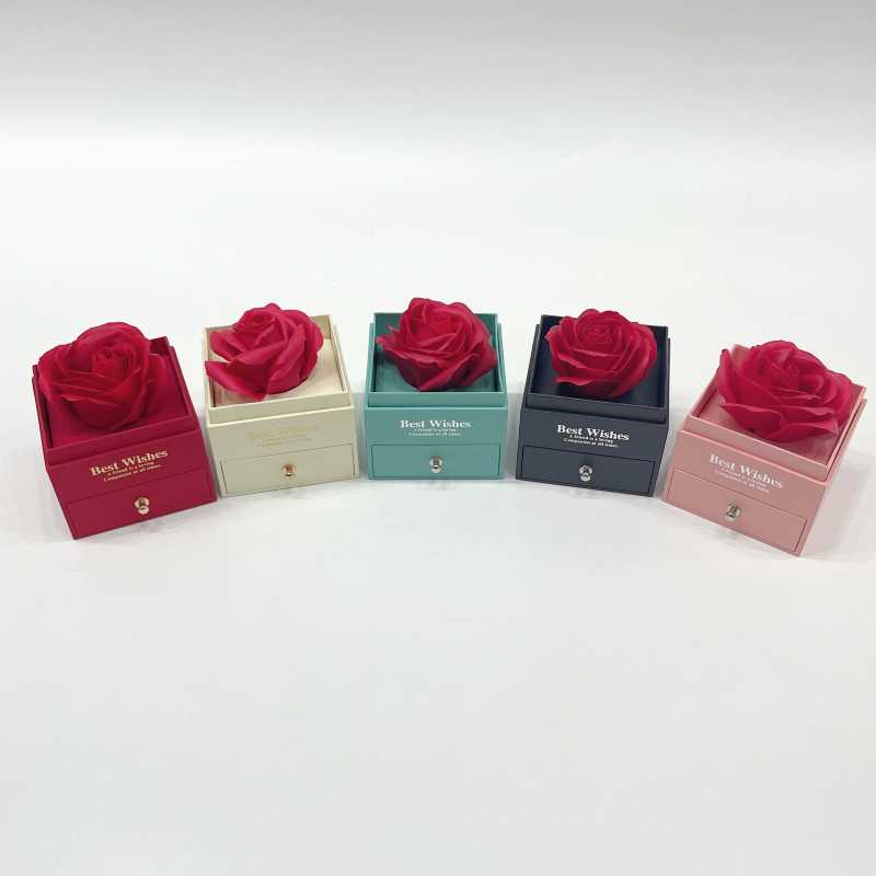 Rose box, artificial flower tulip, crocheted decoration, artificial flower, sacrificial supplies, flower details Picture