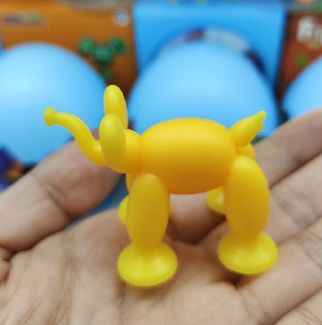 Children's educational soft rubber building blocks, bathroom suction cup toys, bath balloon dog series, 12 eggshell color box set detail image 7