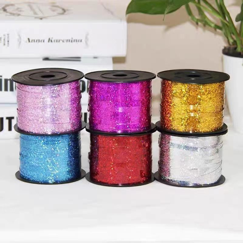 diy plastic ribbon strips, ribbons for tying balloons, flower packaging ribbons, gift boxes, decorations, tie and pull flower ribbons Item Picture