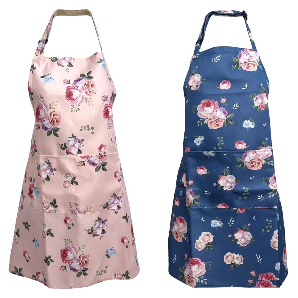 2026 New style household apron rose women's sleeveless fashion printed apron details Picture