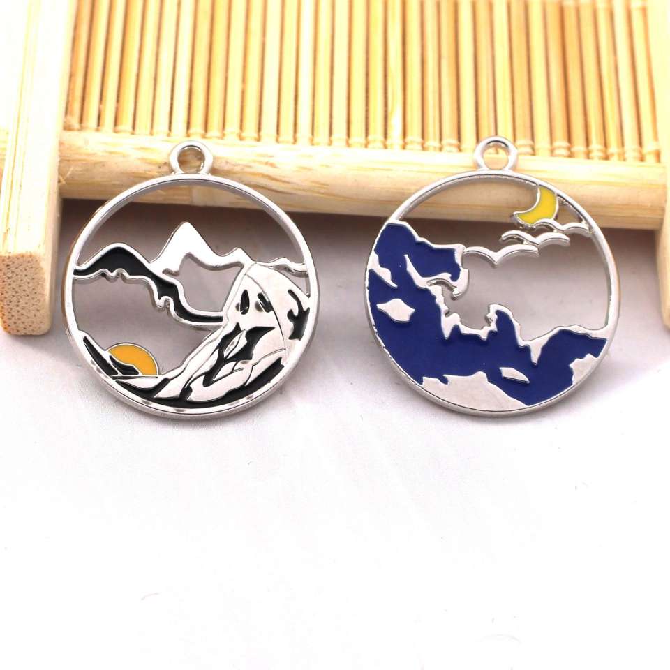 Couple's love vows alloy oil-dripping earrings, pendants, diy accessories details Picture