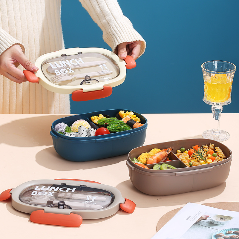 H226-513 plastic sealed compartments lunch box with tableware and water cup, suitable for office workers to microwave lunch box detail image 7