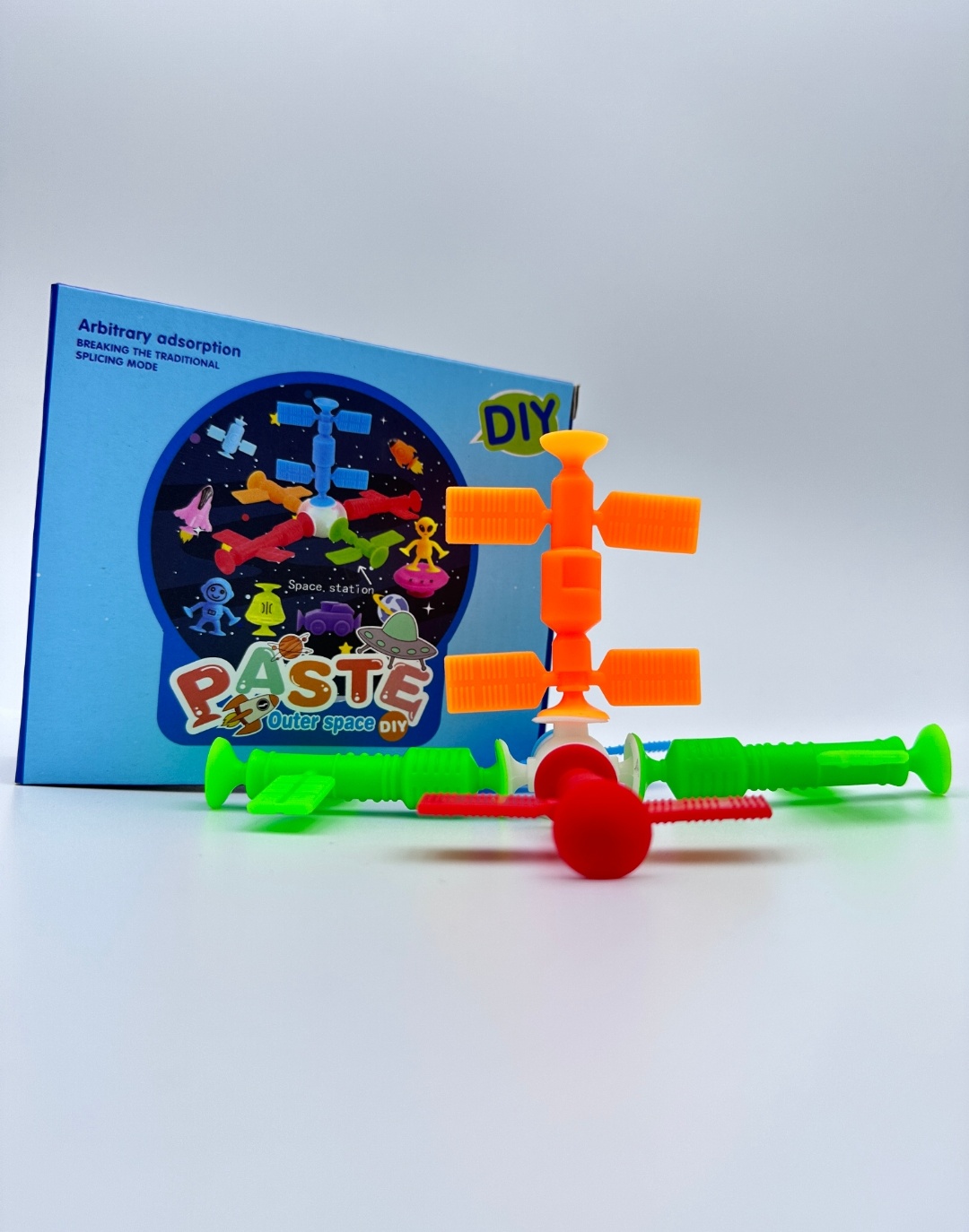 儿童益智软胶积木吸盘玩具洗澡早教玩具宇航员系列118pcs