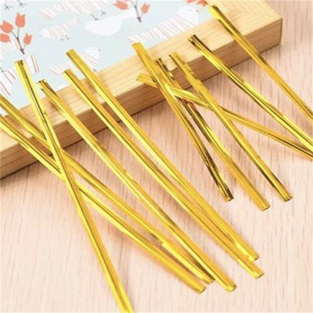 Golden wire tie, metal tie strap, binding wire, tie strip, decorative gold wire, iron wire rope, bread, food, gift, bag sealing detail image 4