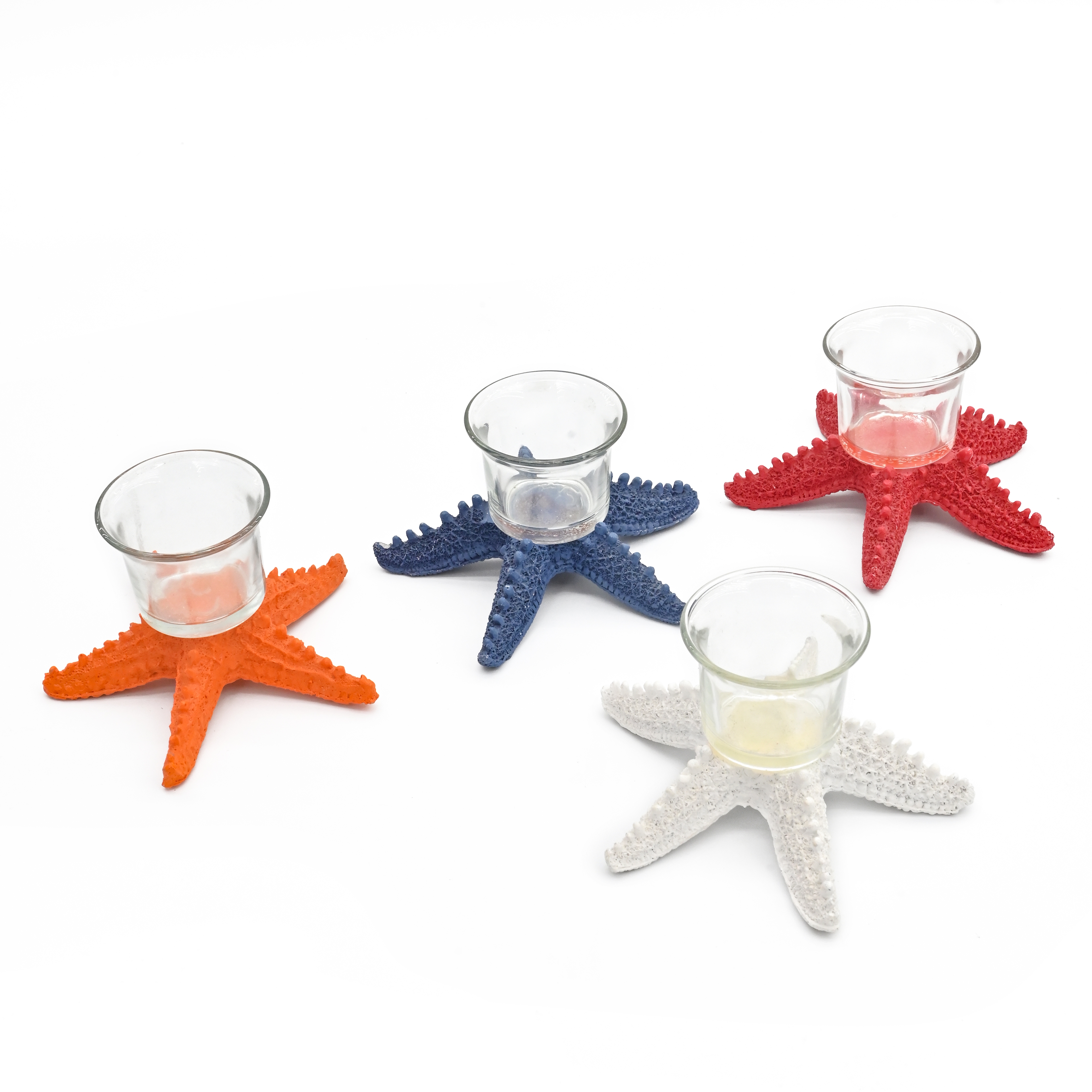 Colorful starfish-shaped Middle Eastern ironwork candlestick, scented candle holder, 13cm candlestick