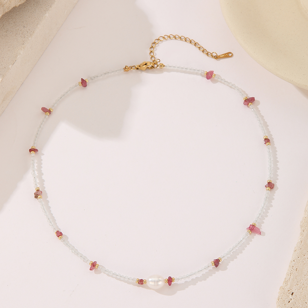 云逸饰家 复古新中式天然水晶石串珠项链女民族风秋冬森系叠戴高级感锁骨颈链详情6