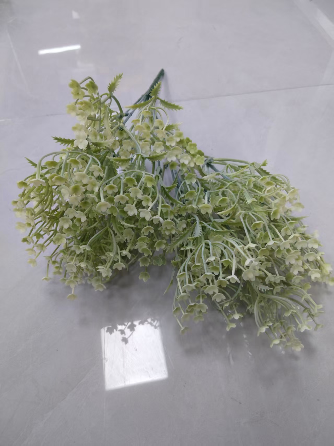 批发5叉15目仿真塑料水草绿植DIY室内外装饰工艺仿真植物现货补柜