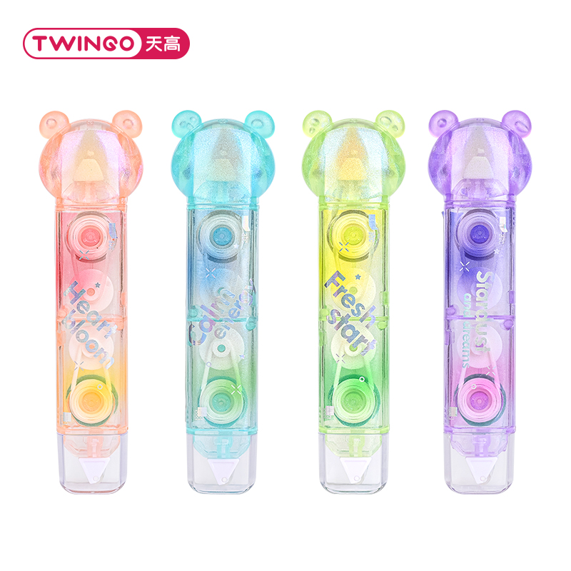 TG-B9070 "Mood Color Two-in-One (Correction Tape + Dot Glue) Sweet Pink/Dreamy Purple/Wisdom Blue/Lucky Green" Item Picture