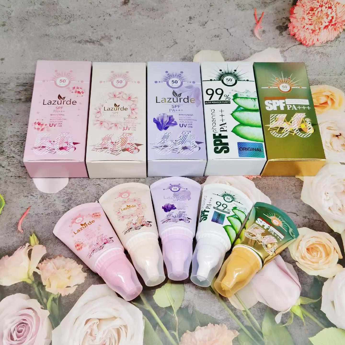 Lazurde防晒霜系列亮相，五款不同配方满足多样需求，SPF50高倍防护，清爽不油腻。