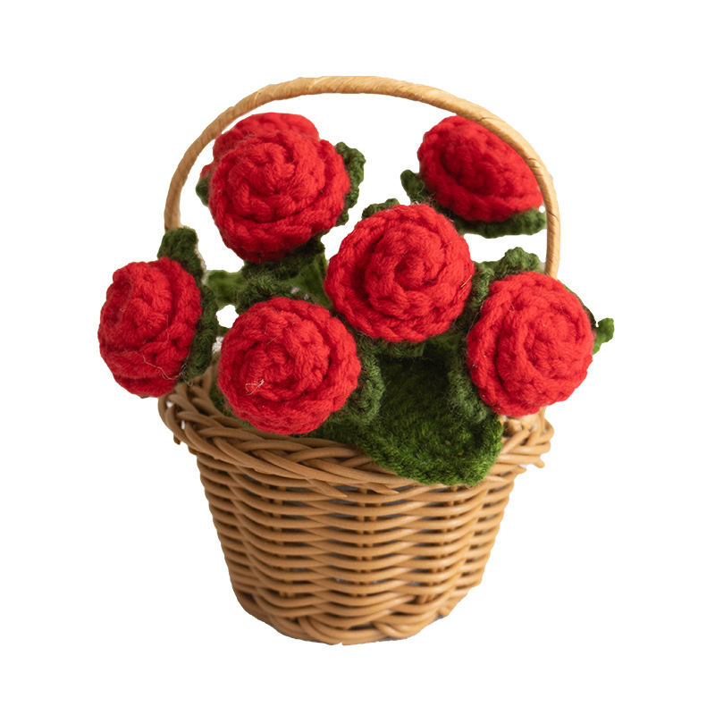 花篮/竹编工艺品/移动折叠花车/仿真花盆景/手指海胆白底实物图
