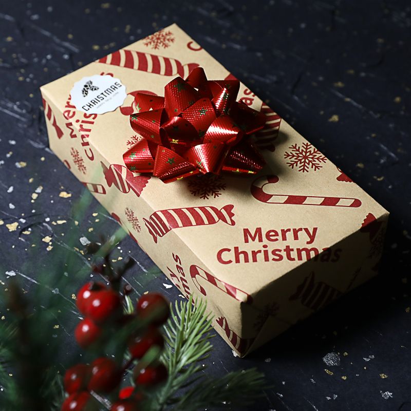 Christmas latte art, three-dimensional star flower, festival, wedding, New Year gift box, DIY finished product, bow, ribbon detail image 5