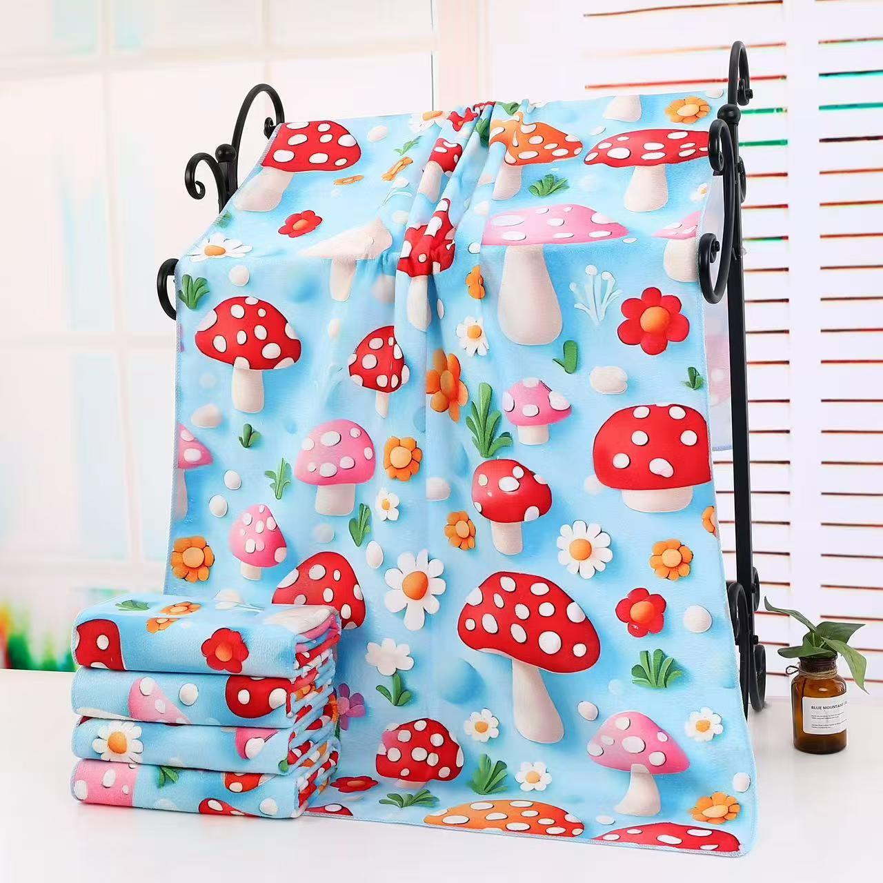 Manta engrosada caliente de algodón para el hogar cubierta de invierno suave y cómoda toalla de baño impresa grande 8D, ligera y suave y absorbente details Picture