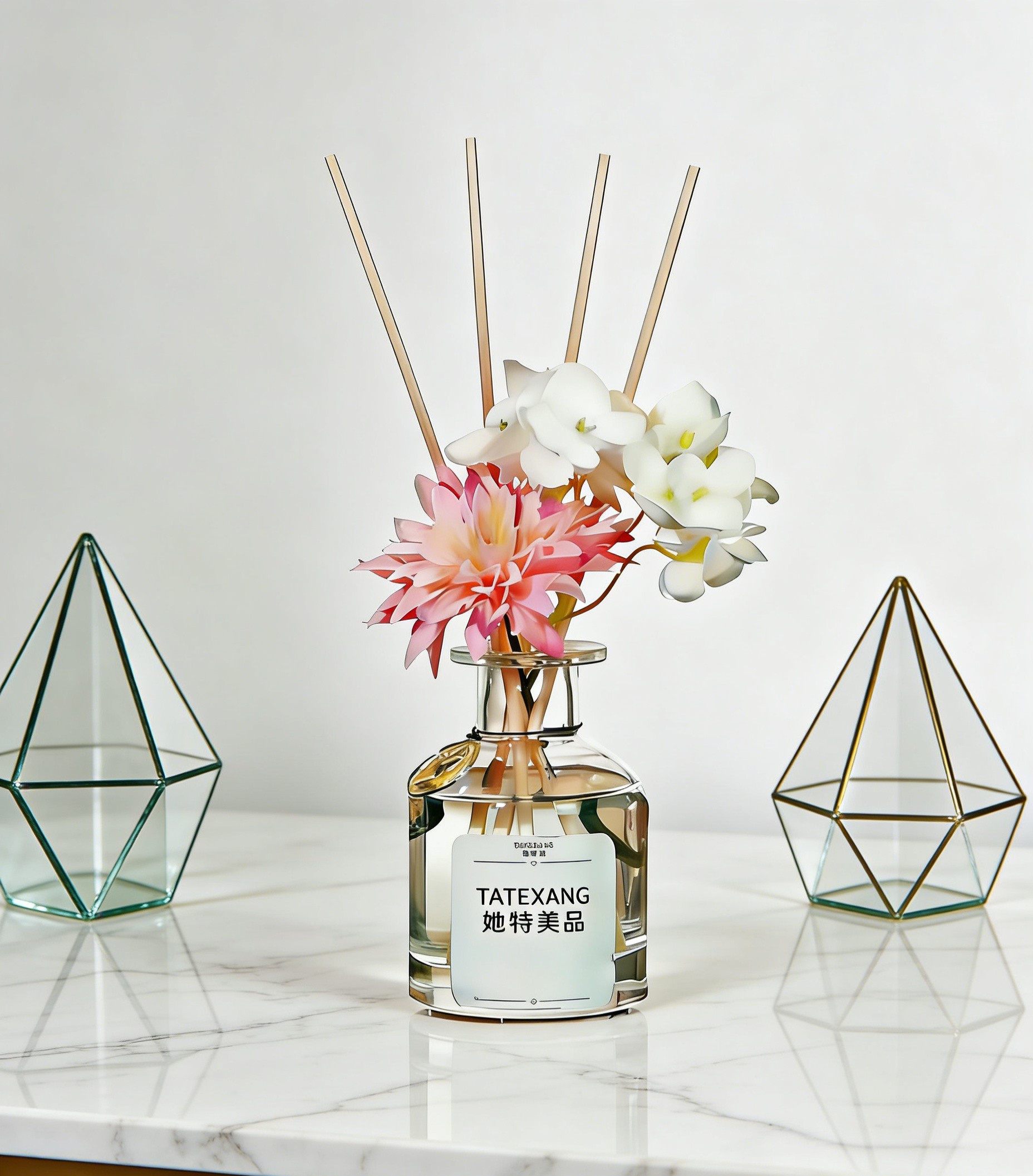 Trendy TATEXANG floral light luxury craft home tea table, vase and aromatherapy decorative items details Picture