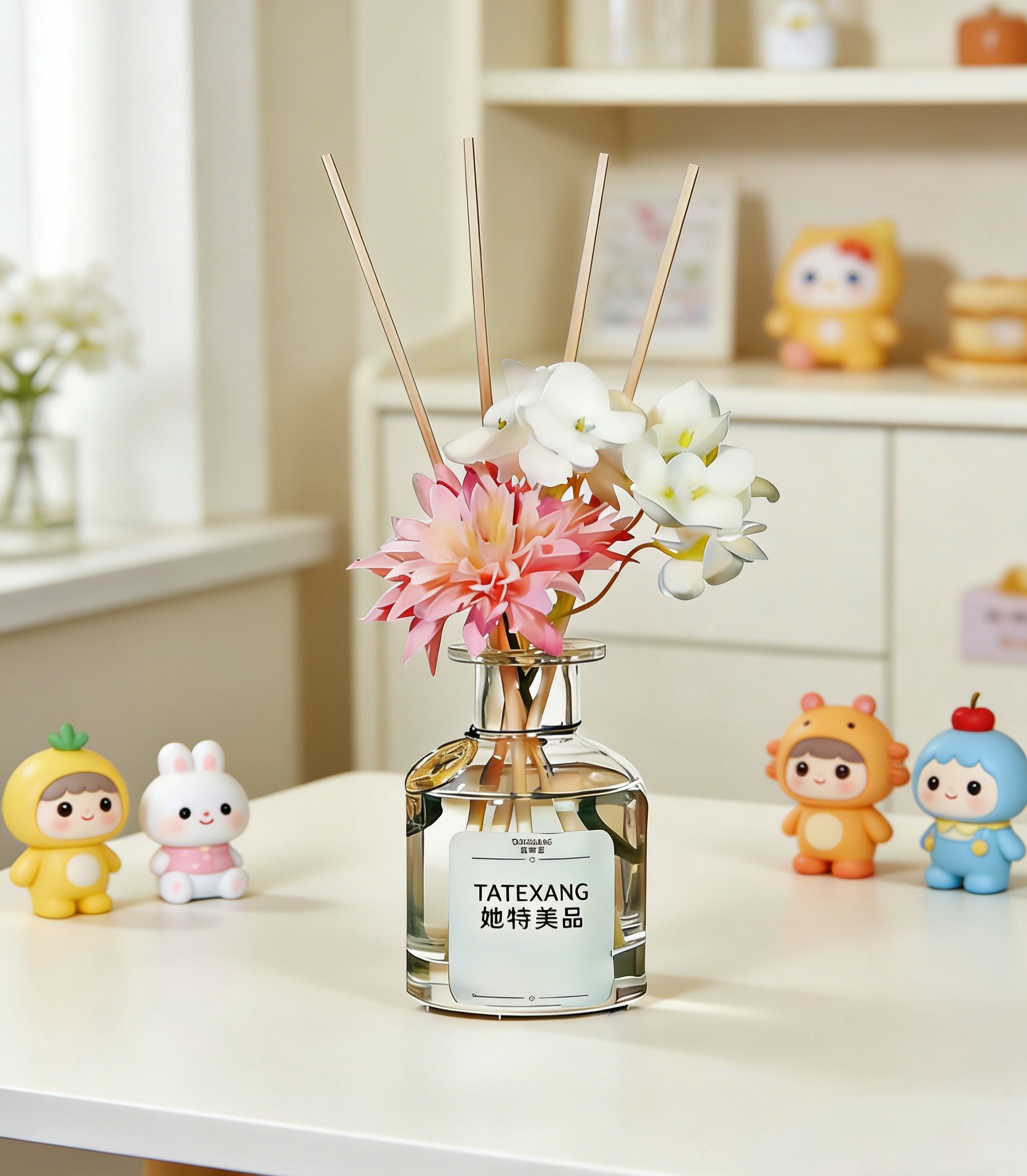 Trendy TATEXANG floral light luxury craft home tea table, vase and aromatherapy decorative items Application Scenario
