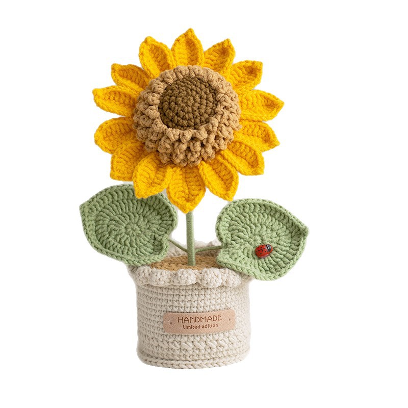 毛线花束/针织花/毛线/成人用品/蜡线白底实物图