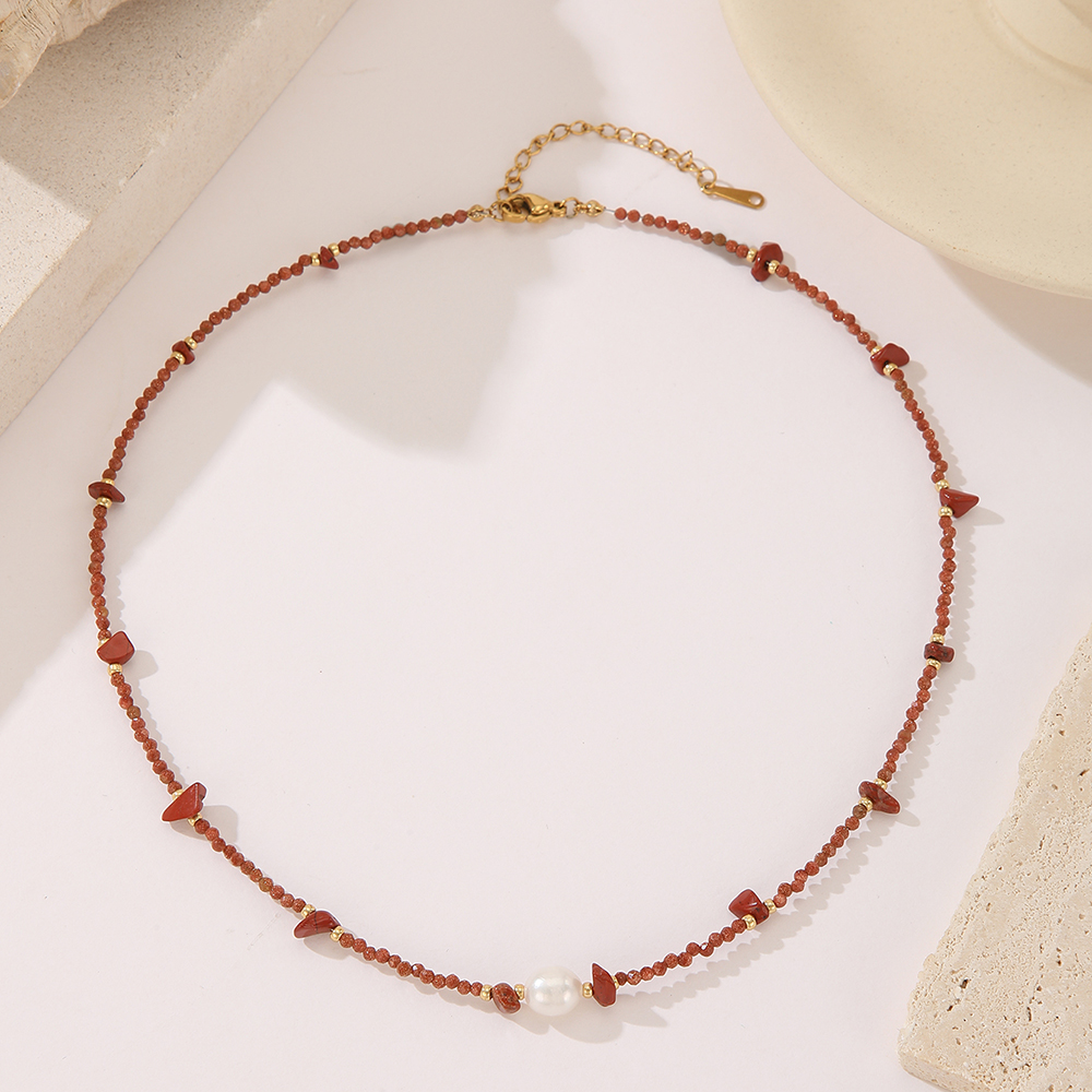 云逸饰家 复古新中式天然水晶石串珠项链女民族风秋冬森系叠戴高级感锁骨颈链详情7