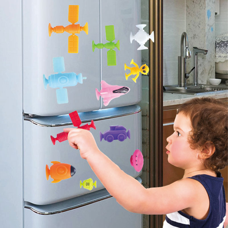 Children's educational soft rubber building blocks suction cup toys, bath early education toys, Astronaut series 118pcs detail image 4
