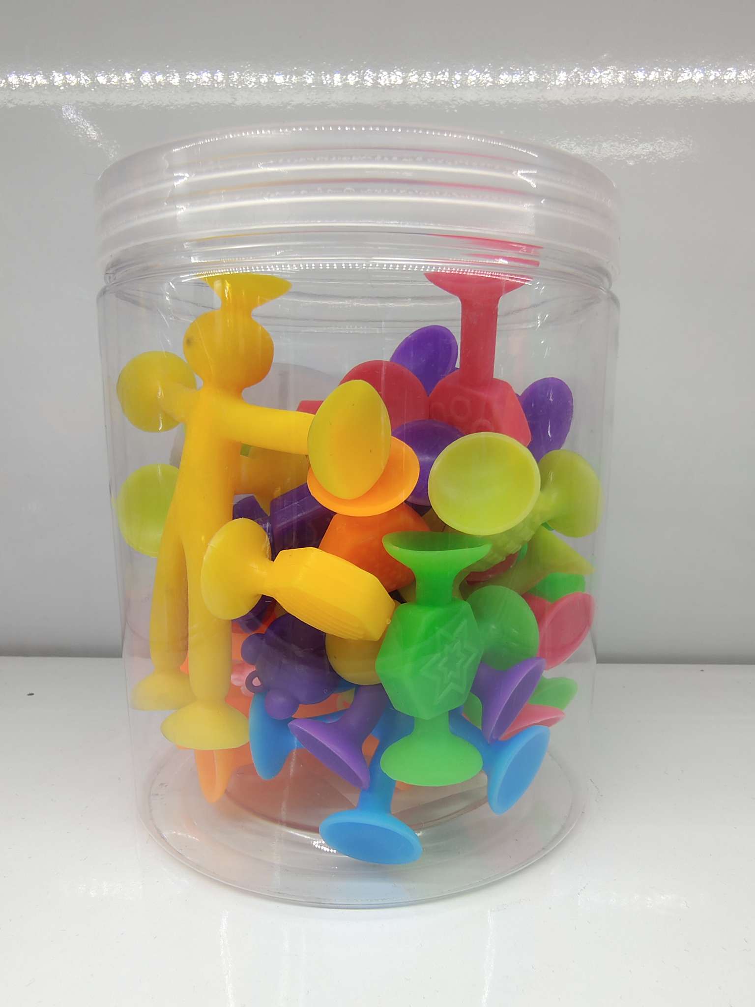 Children's educational soft rubber building block suction cups, bathroom toys, early education texture hexagonal graphic series, sports animal series, 25 pieces per box, 60pcs detail image 3