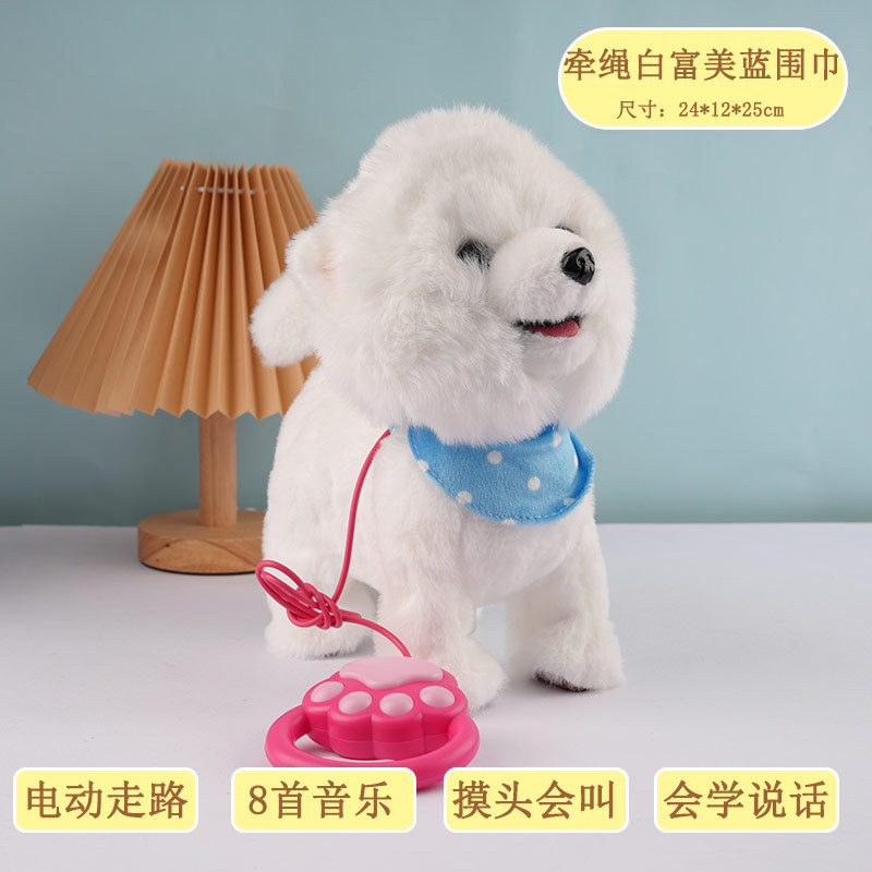Sticking out the tongue, licking the dog, touching it, barking, children's electric toy, the puppy can bark when walking, learning to speak, realistic plush detail image 3