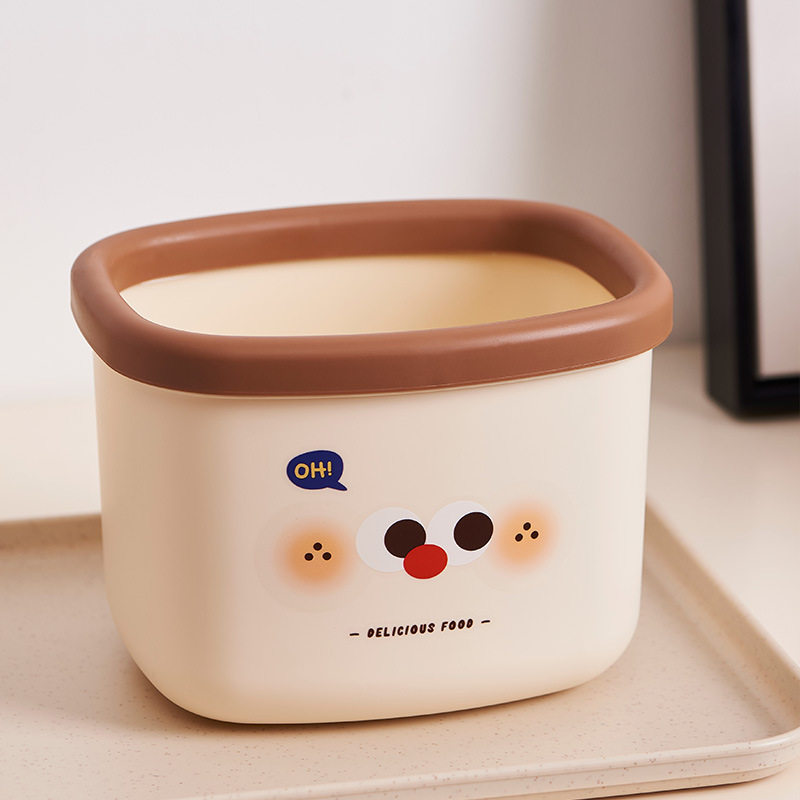 J06-6878桌面迷你垃圾桶学生宿舍塑料杂物桶客厅卧室卡通收纳桶细节图