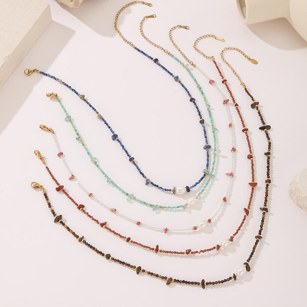 云逸饰家 复古新中式天然水晶石串珠项链女民族风秋冬森系叠戴高级感锁骨颈链详情3