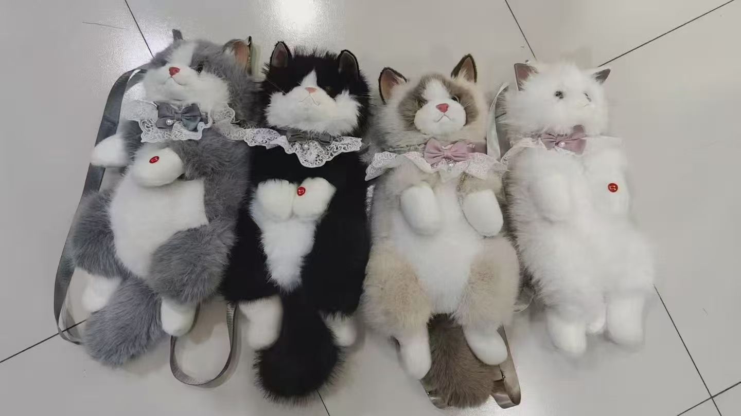 Cat backpack doll fabric details Picture
