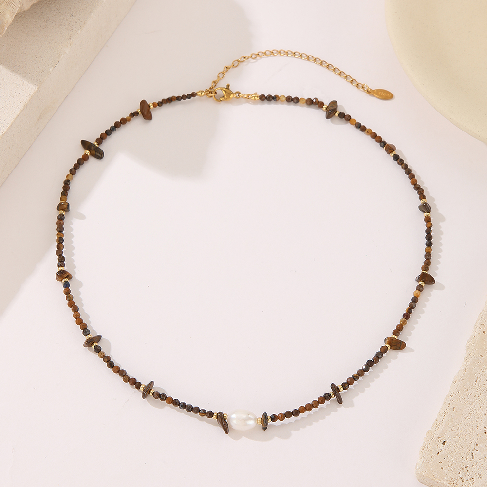 云逸饰家 复古新中式天然水晶石串珠项链女民族风秋冬森系叠戴高级感锁骨颈链详情8