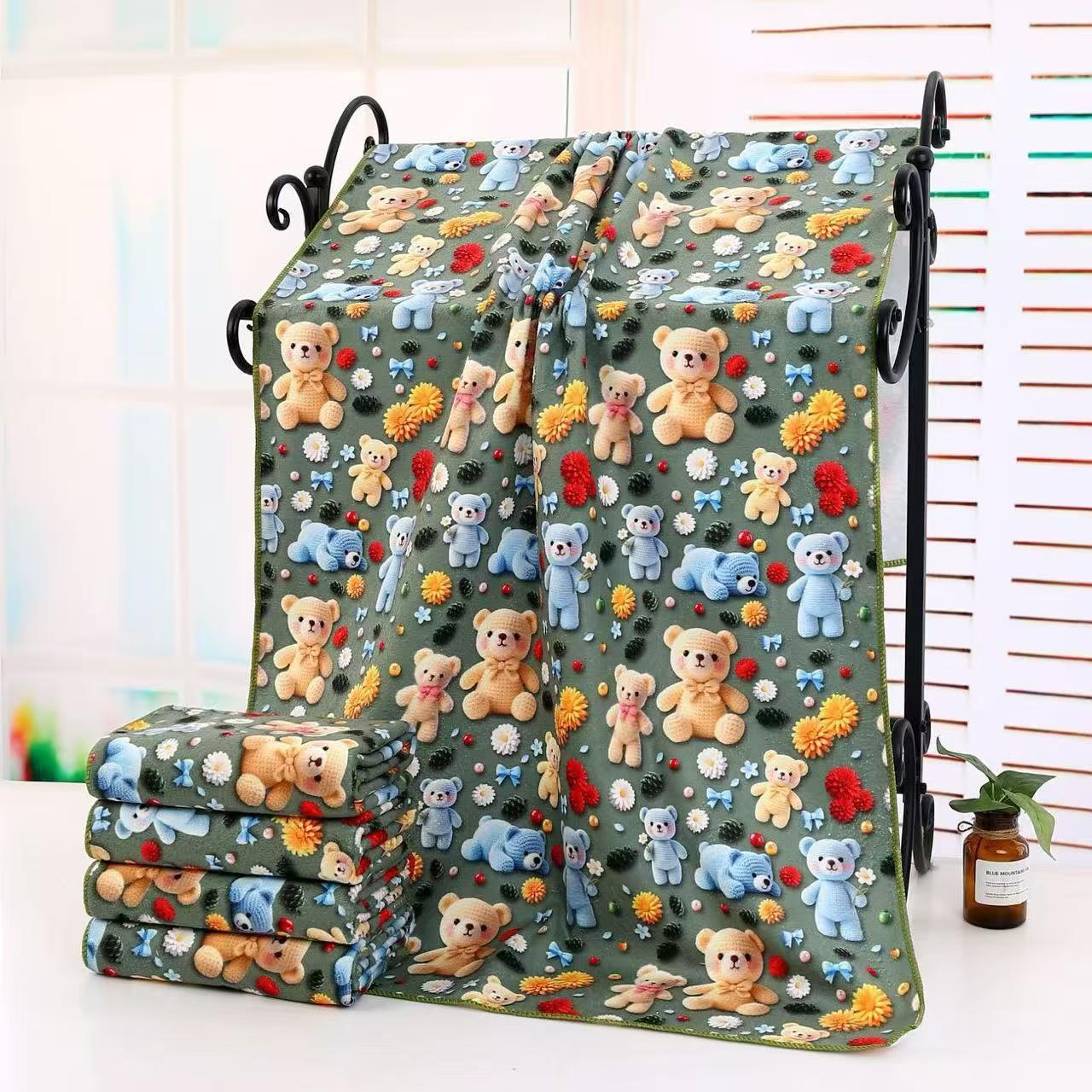 Manta engrosada caliente de algodón para el hogar cubierta de invierno suave y cómoda toalla de baño impresa grande 8D, ligera y suave y absorbente