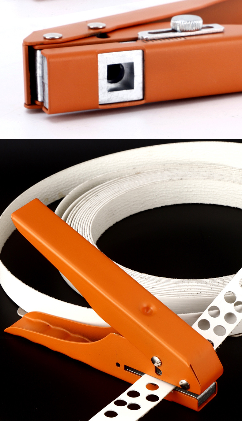 All-iron PVC card edge banding punching pliers, punching 8/10/12/15mm flat and beveled ecological screw eye masking pliers Item Picture