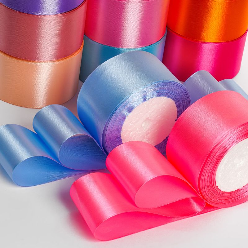 Manufacturer's 4cm colored ribbon ribbon, handmade DIY rose material, festival decoration, gift packaging ribbon detail image 2