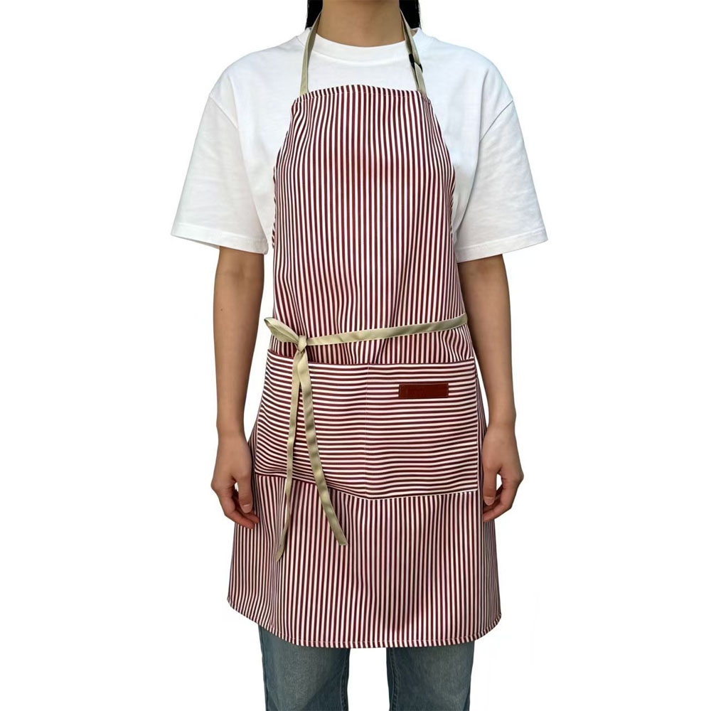 Cross-border best-selling kitchen apron advertising printed logo gift customized apron, polyester-cotton striped halter apron wholesale Application Scenario