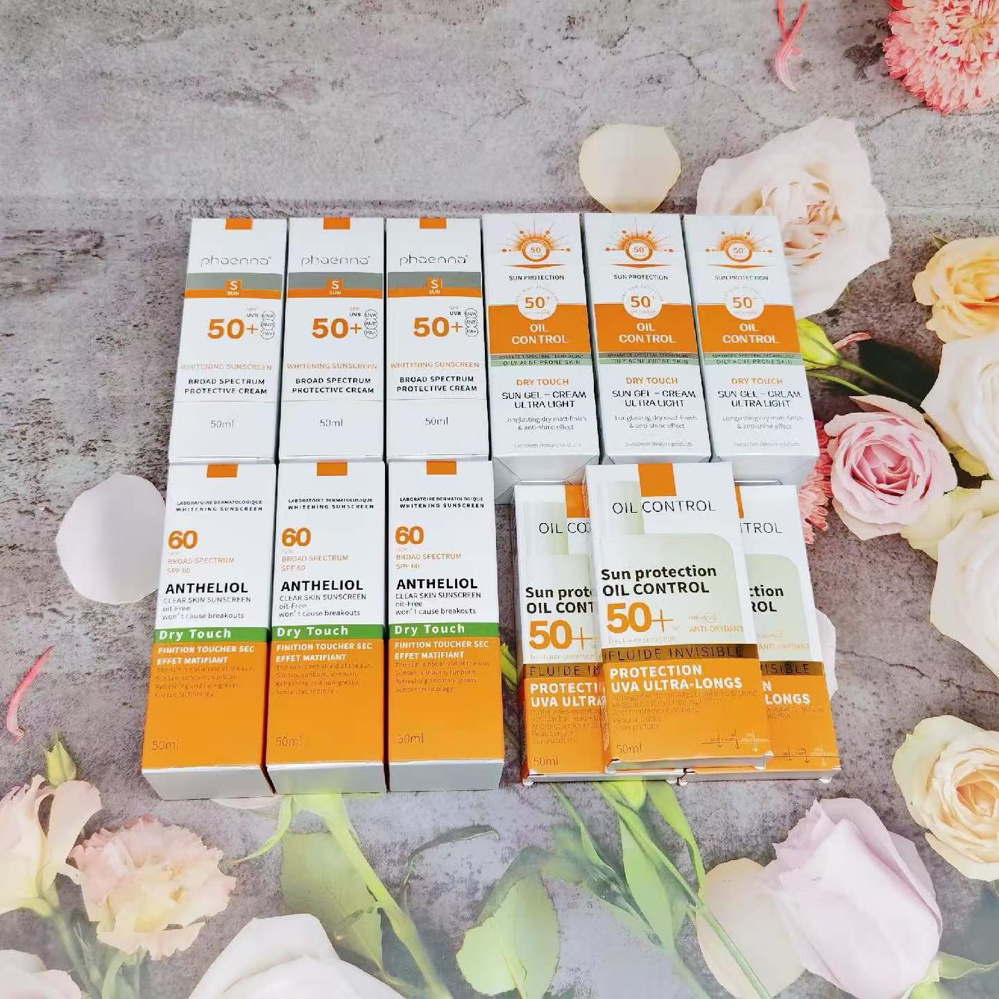 High-spf sunscreen lotion SPF50+ Refreshing oil-control sunscreen cosmetic 120g Sunscreen product display