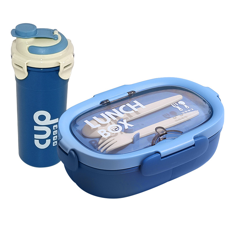 H226-513 plastic sealed compartments lunch box with tableware and water cup, suitable for office workers to microwave lunch box details Picture