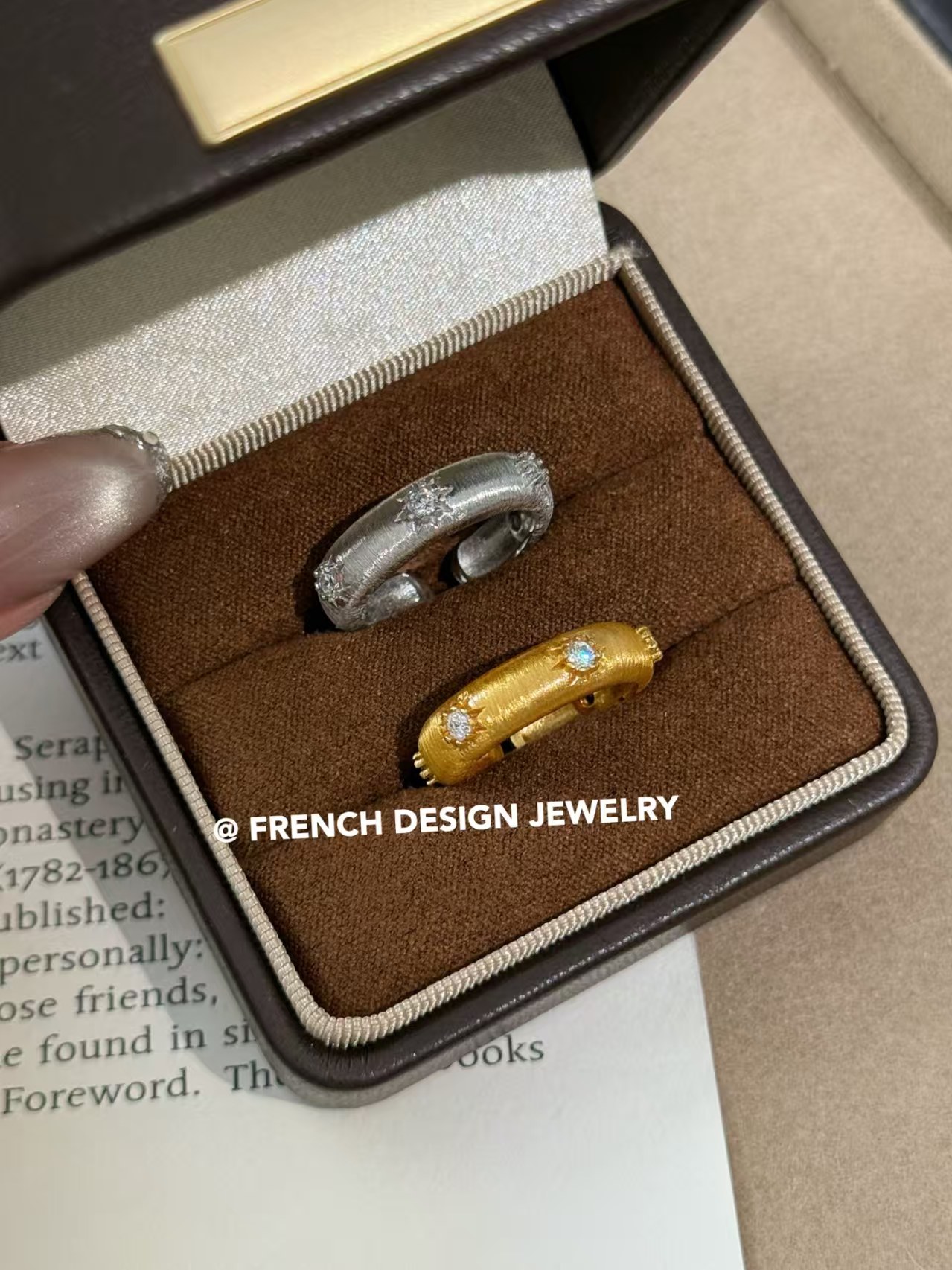 铜微镶戒指/戒指/莫桑钻/银戒指/戒指跨境白底实物图