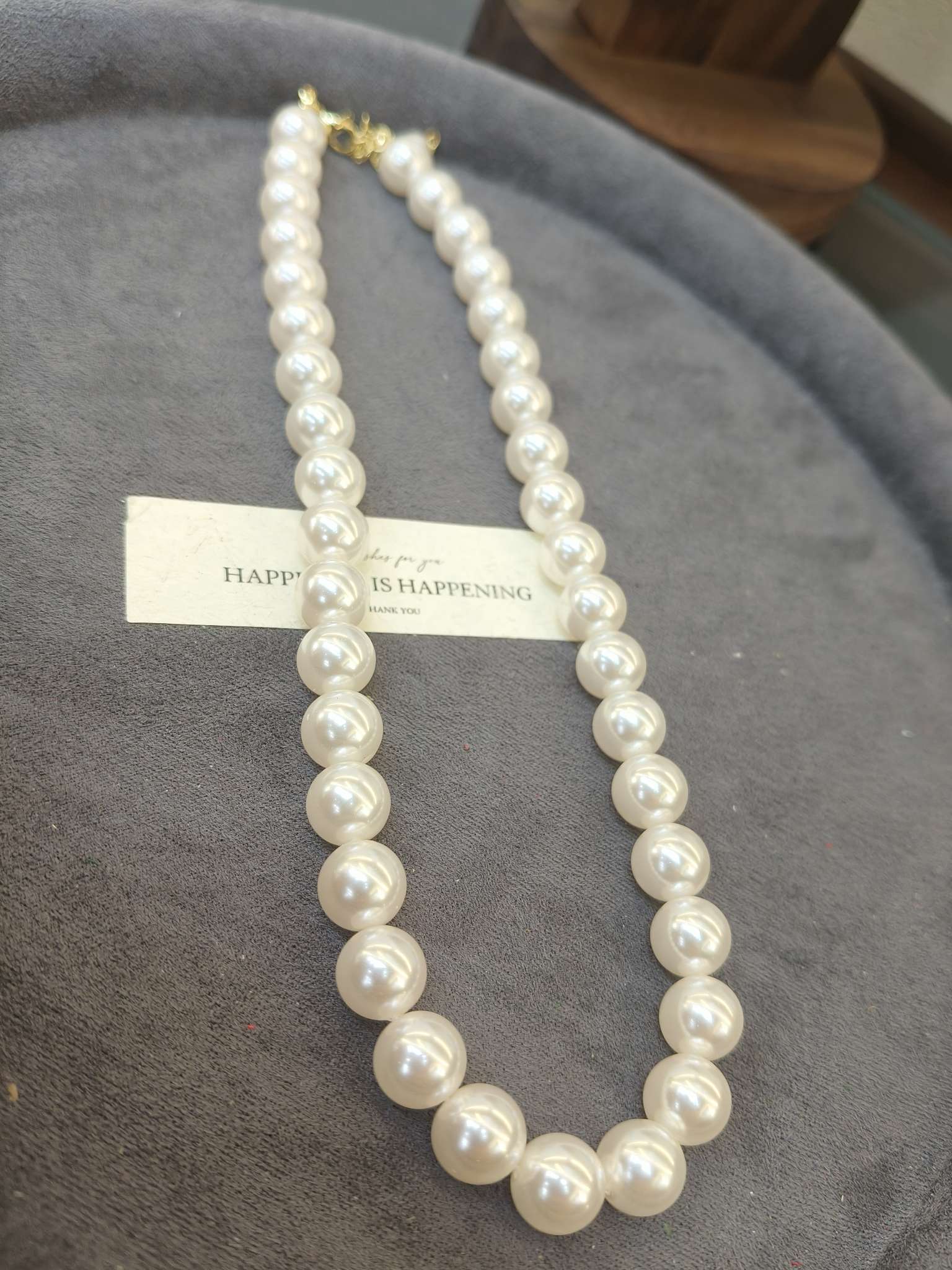 10mm施家珍珠项链女 轻奢小众高级感锁骨链 百搭颈链饰品白底实物图