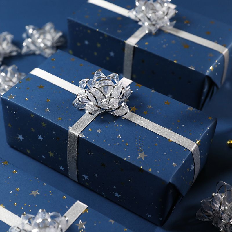 Snow gauze, star flower, ribbon gift packaging, ribbon latte art, small birthday and festival gift box, decorative latte art detail image 6